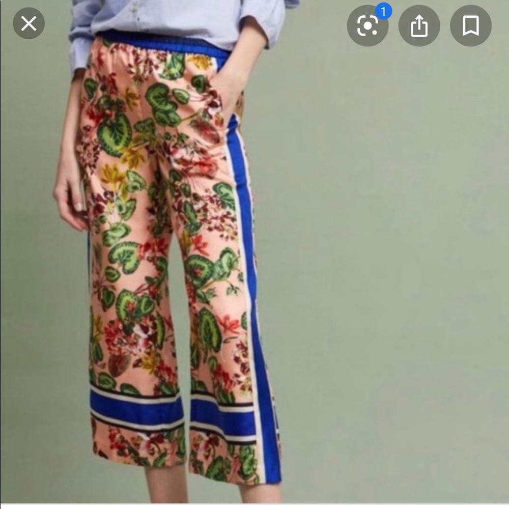 Antropologie Elevenses Gardener Silk Pants